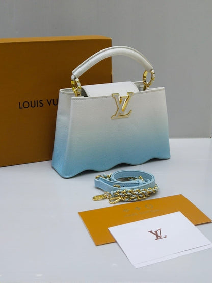 Louis Vuitton Capucines — Crystal Edition Bag (Cruise 2024 | Glamorous Double-Carry Design) (Blue & White)
