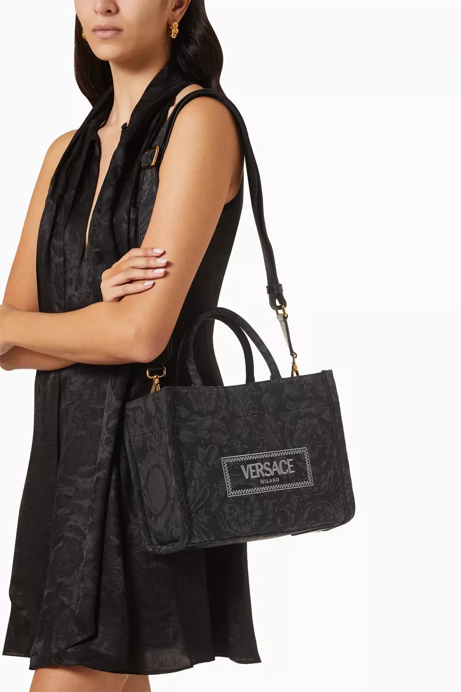 VERSACE — Embroidered Women's Handbag (Master Quality | Full Branding | Premium Finish) (Black)