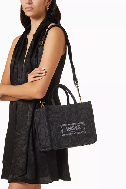 VERSACE — Embroidered Women's Handbag (Master Quality | Full Branding | Premium Finish) (Black)