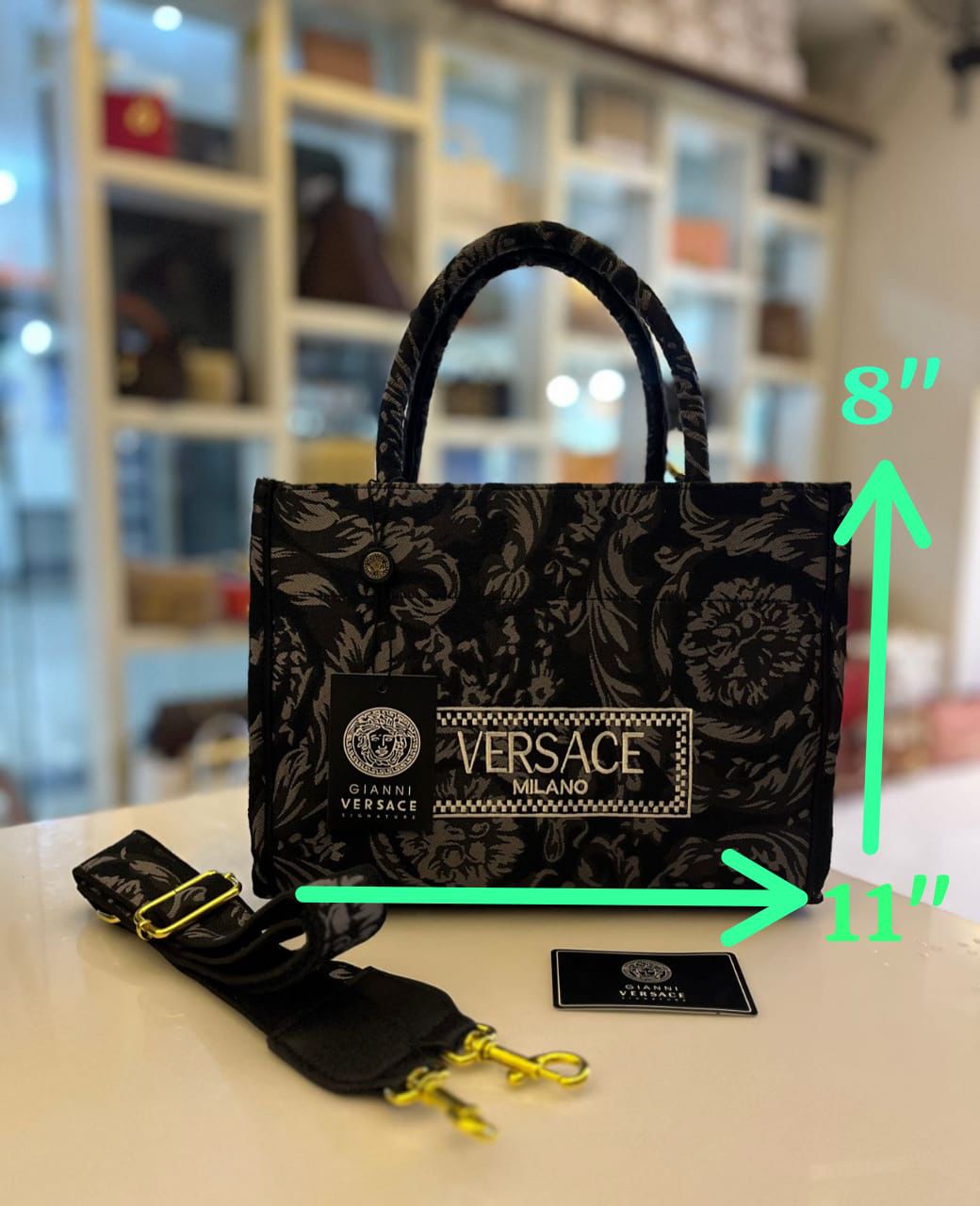 VERSACE — Embroidered Women's Handbag (Master Quality | Full Branding | Premium Finish) (Black)