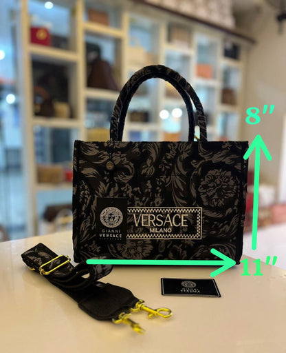 VERSACE — Embroidered Women's Handbag (Master Quality | Full Branding | Premium Finish) (Black)