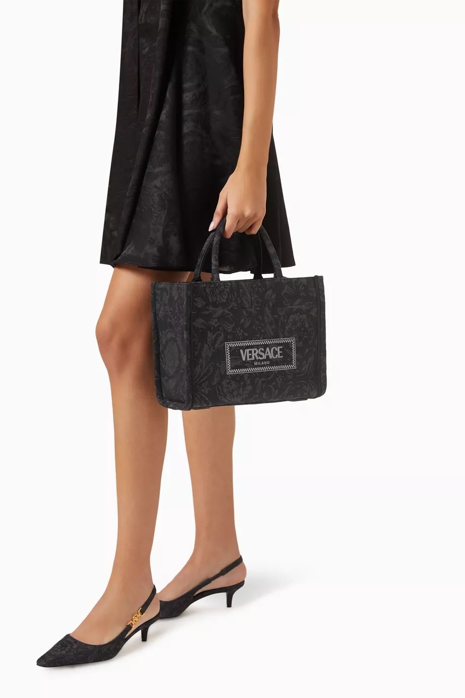 VERSACE — Embroidered Women's Handbag (Master Quality | Full Branding | Premium Finish) (Black)
