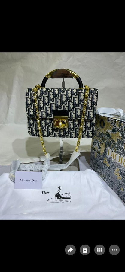 DIOR — Medium Women's Bag (High Quality | Same As Original | Full Dior Packaging) (Off White & Black)