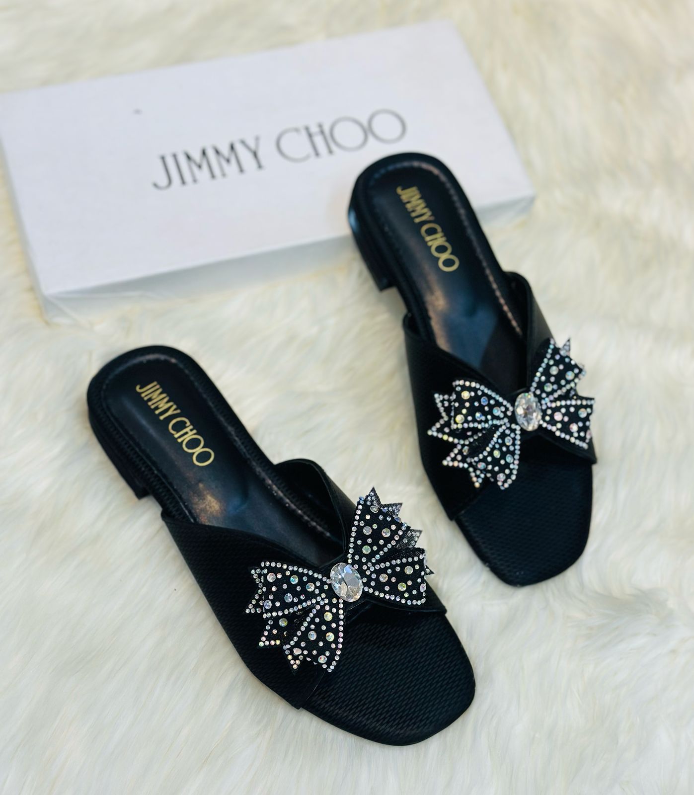 Jimmy Choo — Women's Off Heel (Elegant Design | Premium Quality | Brand Box Included) (Black)