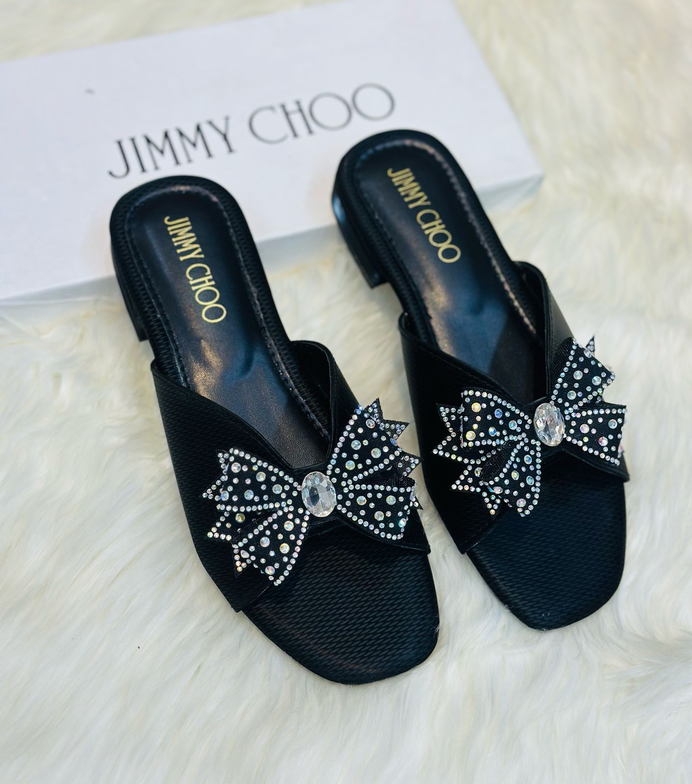 Jimmy Choo — Women's Off Heel (Elegant Design | Premium Quality | Brand Box Included) (Black)