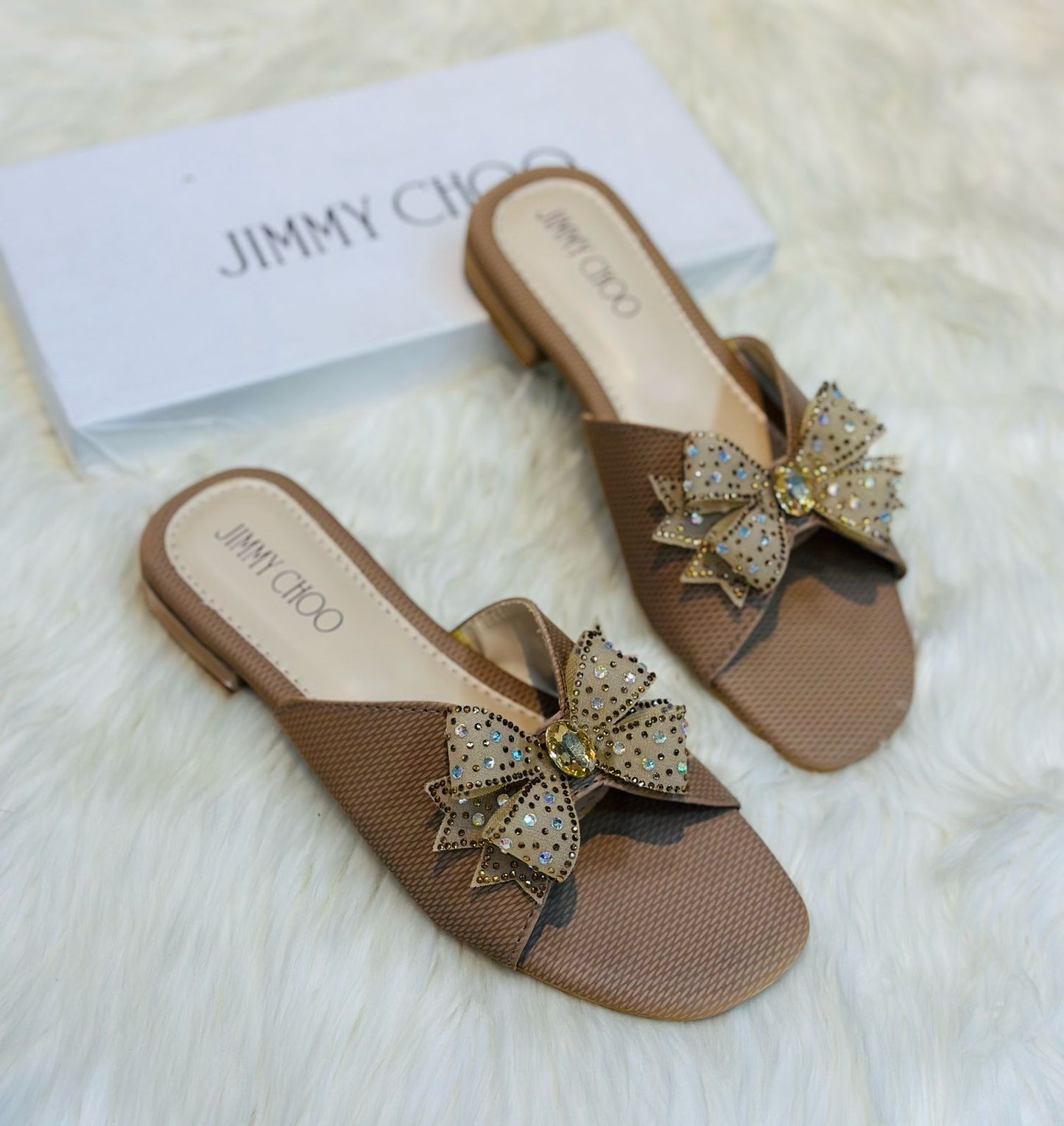 Jimmy Choo — Women's Off Heel (Elegant Design | Premium Quality | Brand Box Included) (Brown)