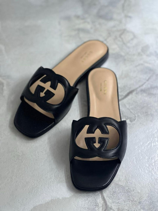 Gucci G-Cut Flats — Restocked (Sizes 36 to 42 | 3 Colors | Brand Box Included) (Black)