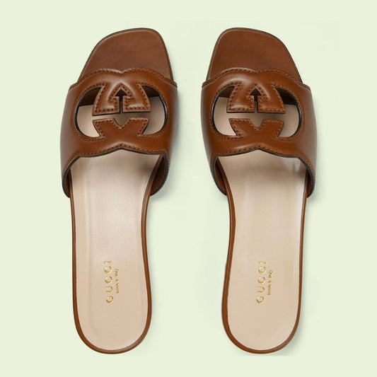 Gucci G-Cut Flats — Restocked (Sizes 36 to 42 | 3 Colors | Brand Box Included) (Brown)