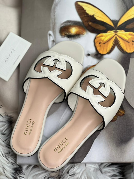 Gucci G-Cut Flats — Restocked (Sizes 36 to 42 | 3 Colors | Brand Box Included) (Cream)