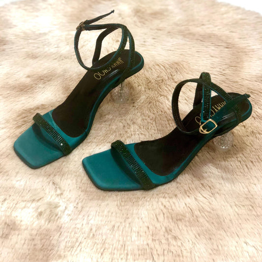 Jimmy Choo Transparent Heels – 2.5" Elegance (Green)