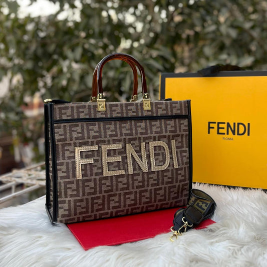FENDI-Inspired Handbag – Master Quality Women Bag with Full Branded Packaging(Light Brown)