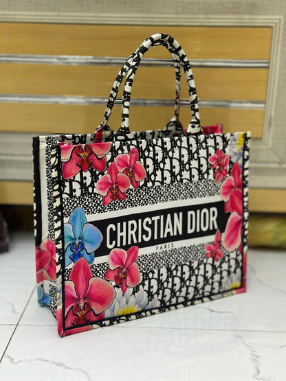 CHRISTIAN DIOR-Inspired Tote – High Quality Denim Women Bag with Beautiful Print(Mix Colour)