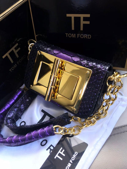 T-O-M F-O-R-D Natalia-Inspired Chain Shoulder Women Bag – Luxe Statement Edition (Purple)