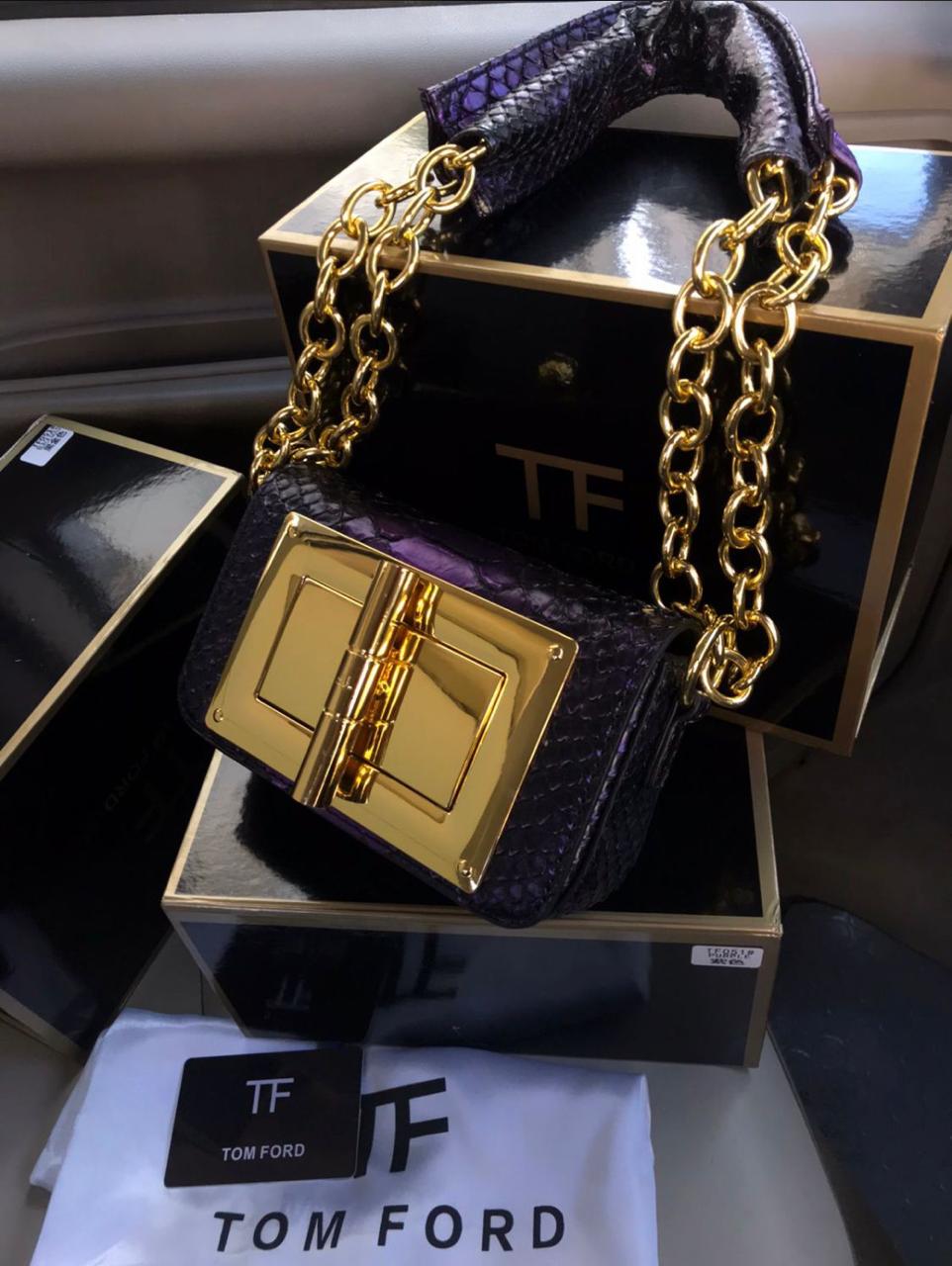 T-O-M F-O-R-D Natalia-Inspired Chain Shoulder Women Bag – Luxe Statement Edition (Black)