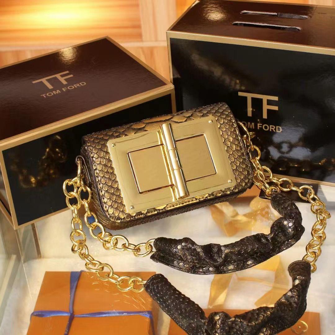 T-O-M F-O-R-D Natalia-Inspired Chain Shoulder Women Bag – Luxe Statement Edition (Gold)
