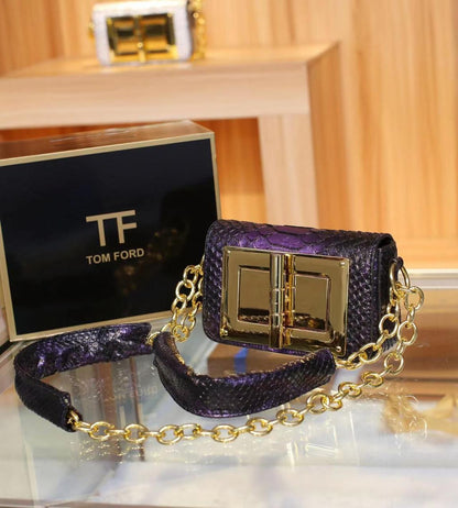 T-O-M F-O-R-D Natalia-Inspired Chain Shoulder Women Bag – Luxe Statement Edition (Purple)
