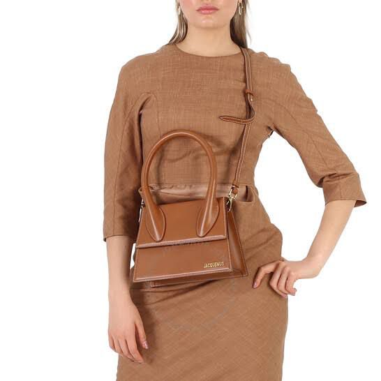 J-A-C-Q-U-E-M-U-S Le Grand Chiquito Tote – Luxe Mini Statement Women Bag (Brown-2)