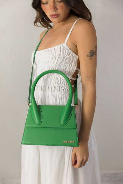 J-A-C-Q-U-E-M-U-S Le Grand Chiquito Tote – Luxe Mini Statement Women Bag (Green-2)