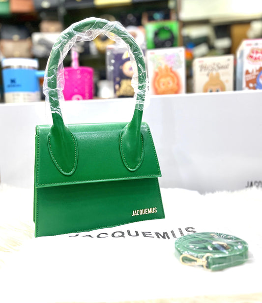 J-A-C-Q-U-E-M-U-S Le Grand Chiquito Tote – Luxe Mini Statement Women Bag (Green-2)