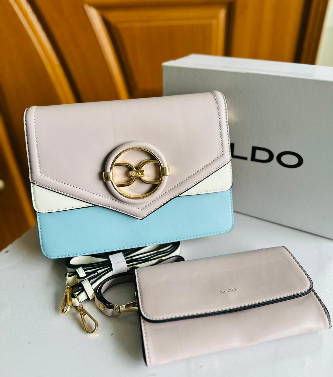 ALDO-Inspired Handbag Set – Premium Quality Women Bag with Box & Hand Pouch (Light Grey)