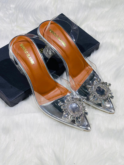 MANOLO BLAHNIK-Inspired Heels – Premium Women Footwear with Brand Box(Silver)