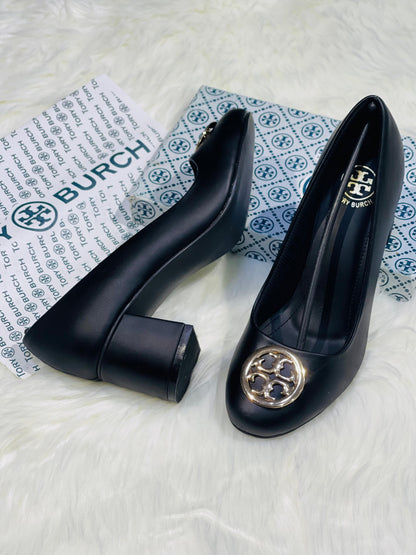 TORY BURCH Block Heel Pumps (Premium Quality Women Footwear with Brand Box)(Black)