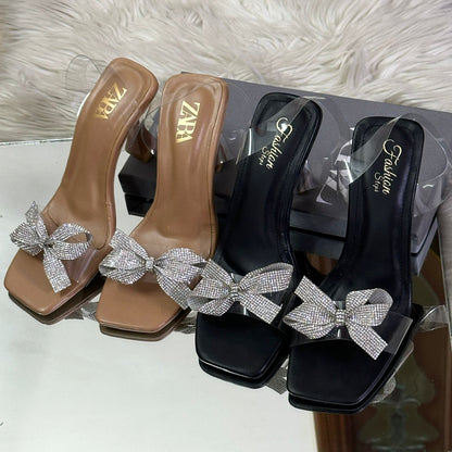 RESTOCKED – ZARA Transparent Heel Sandals | Stylish Women Footwear in Beautiful Colours(Black)