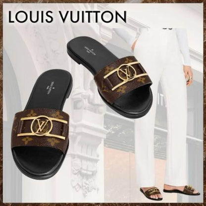 LOUIS VUITTON-Inspired Flat Slippers – Premium Women Footwear with Brand Box(Brown 1)