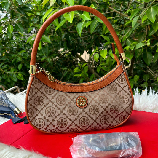 TORY BURCH-Inspired Cross Shoulder Bag – Elegant Women Bag with Brand Tag & Dust Bag(Brown)