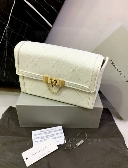 CHARLES & KEITH – Master Copy Women Bag (Crossbody) (White)