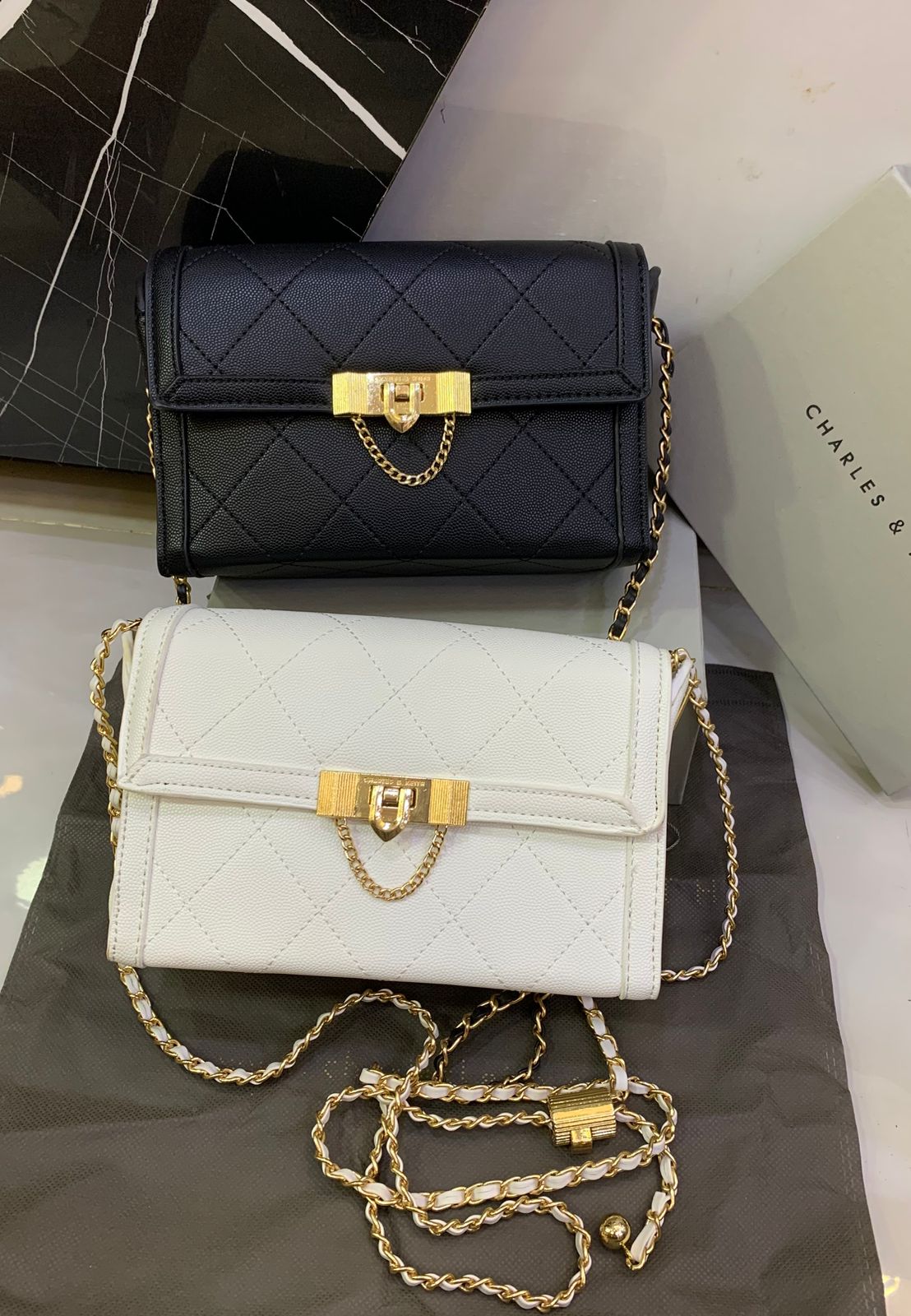 CHARLES & KEITH – Master Copy Women Bag (Crossbody) (White)
