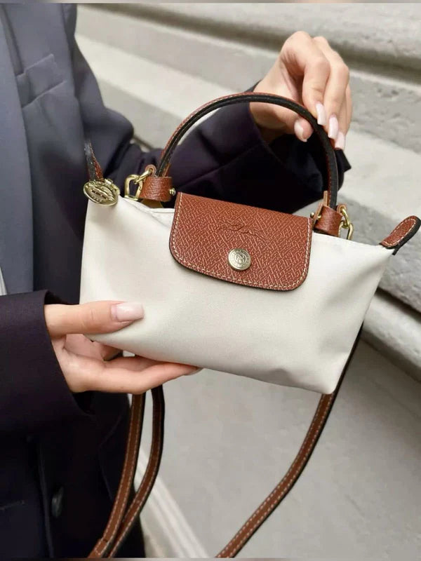 LONGCHAMP Mini Bag – Chic & Compact (White/Brown)