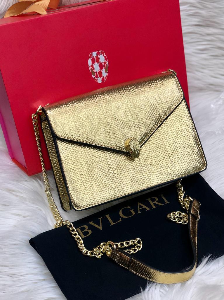 BVLGARI – Luxury Women Bag with Brand Box (Gold)