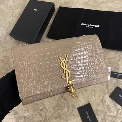 YSL High Quality Women Crossbody Bag – Elegant & Iconic (Pink/Gold 1)