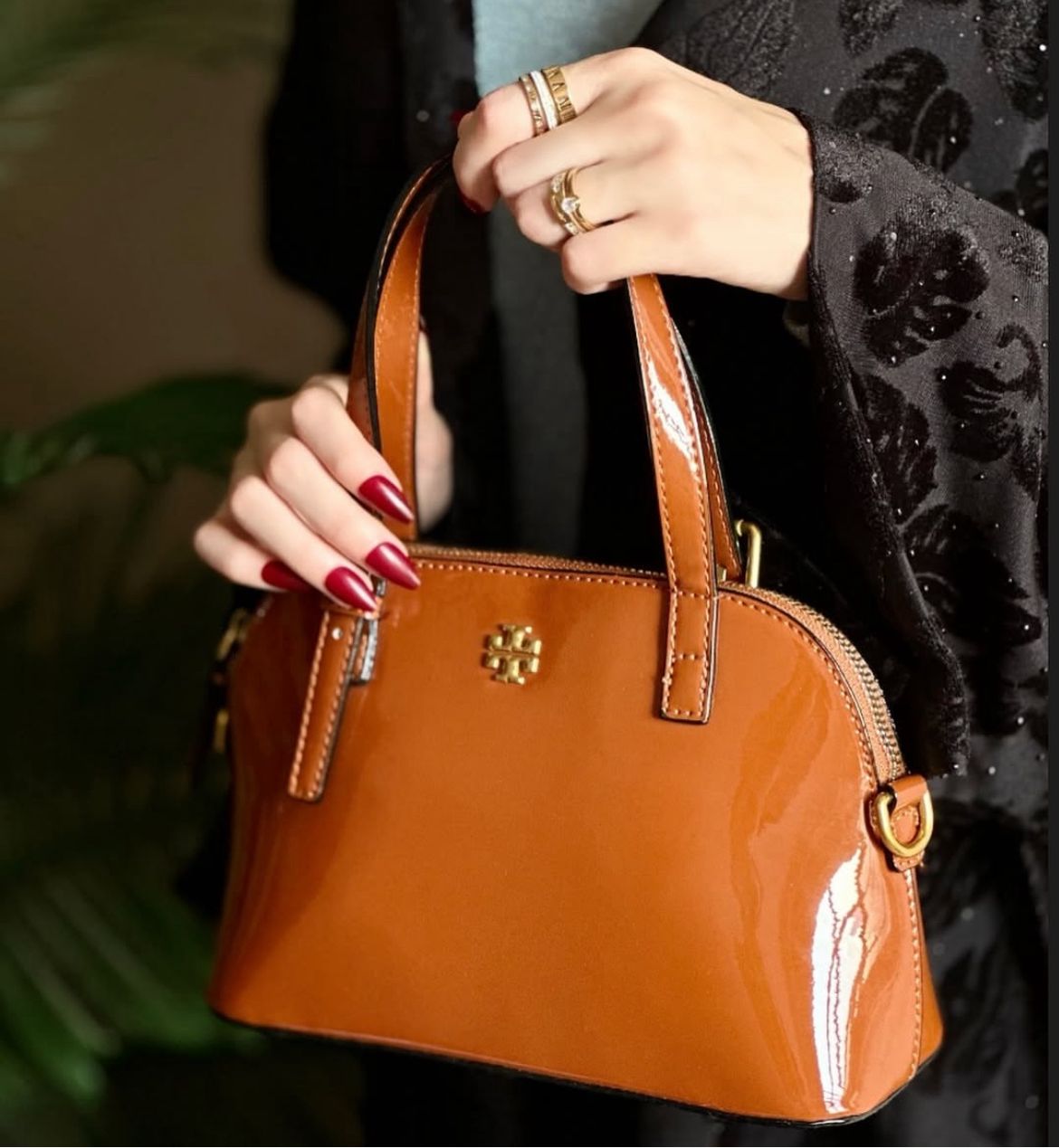 Tory Burch Emerson Mini Dome Satchel – Elegant Women Bag (Brown)