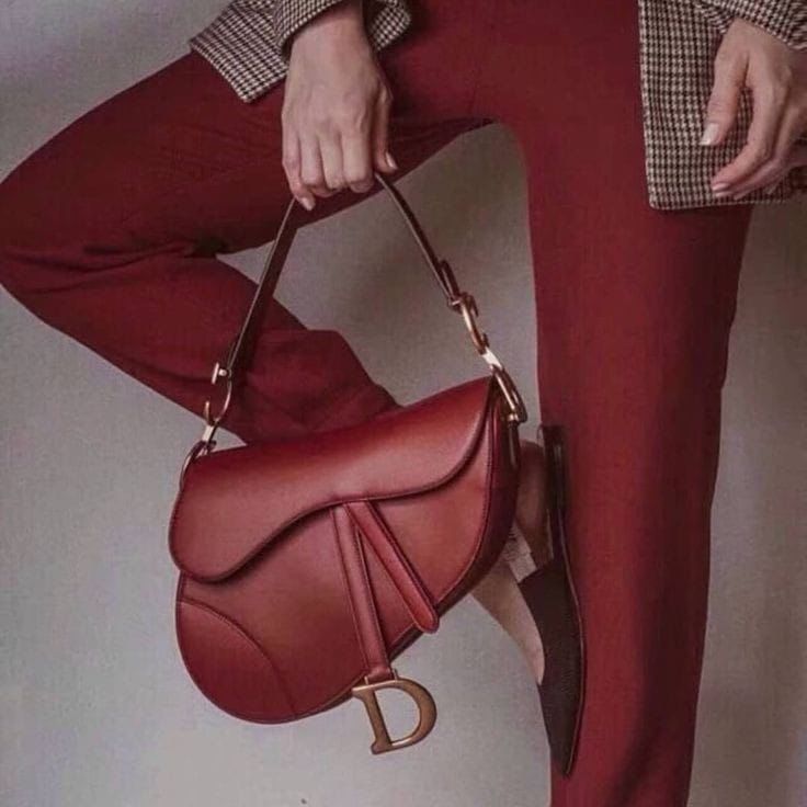 DIOR – Saddle Bag with Signature Strap (Red)