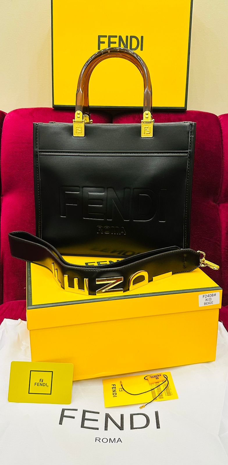 F-E-N-D-I Premium Tote Women Bag – Luxury Edition (Black)