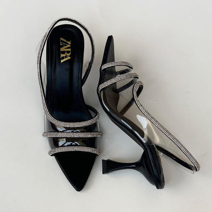 ZARA – Elegant 3-Inch Heels (Black/White)