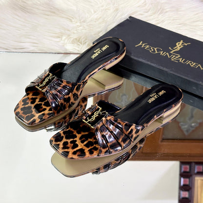 YSL Beautiful Flat Slipper – Chic Comfort in Every Step (Brown/Black)