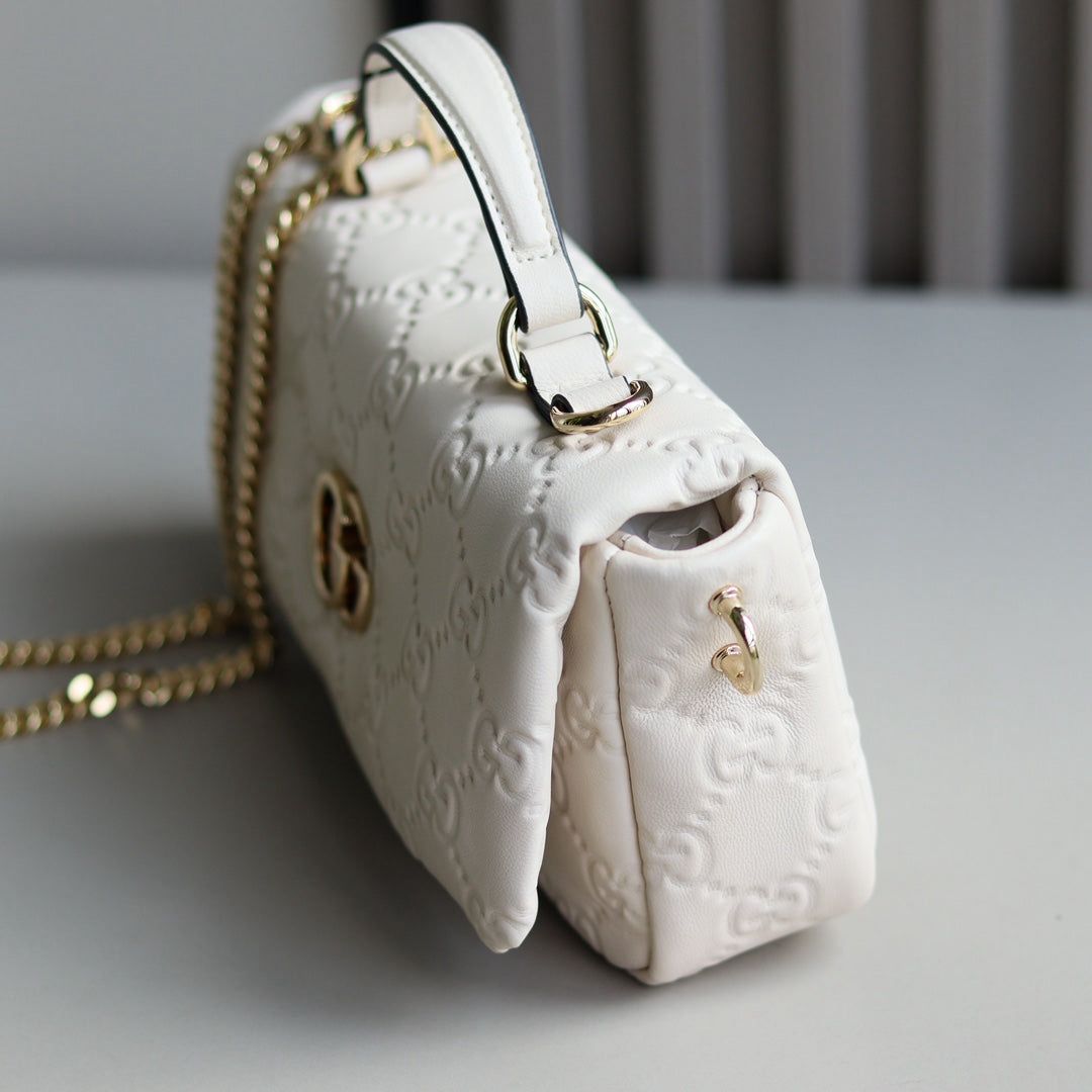 GUCCI GG Milano Mini Women Bag – Luxury Handbag with Chain Strap(White)