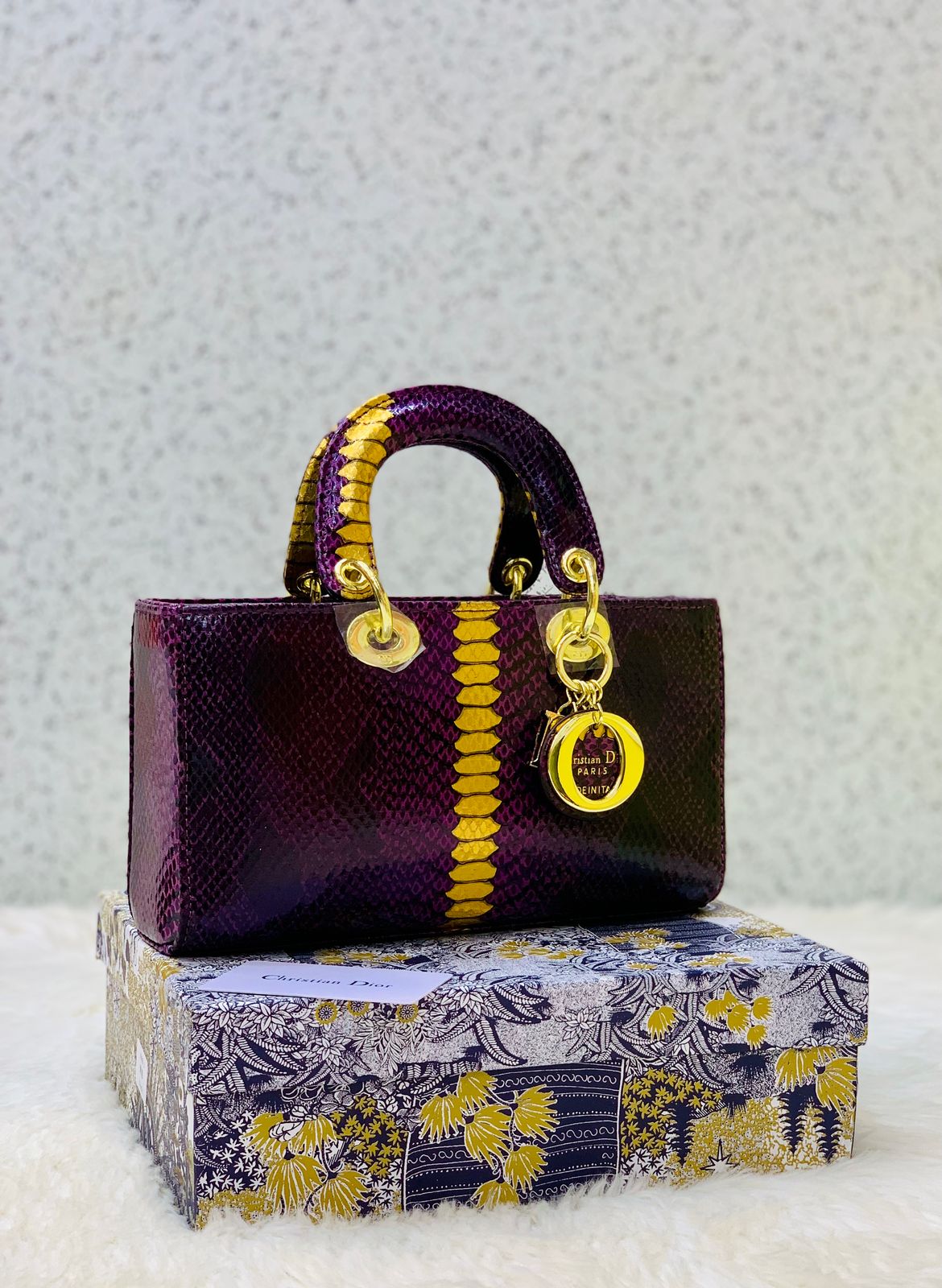 New Design Dior Brand Official Model Women Bag – With Dust Bag & Box (Purple)