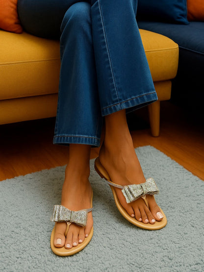New Arrival – Jimmy Choo Tie Flat Women Slippers with Brand Box