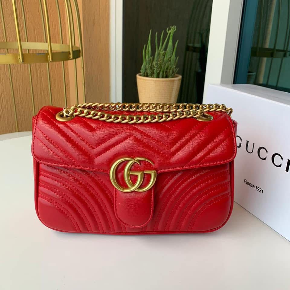 GUCCI Marmont – Official Model | Premium Quality with Dust Bag & Box(Red)