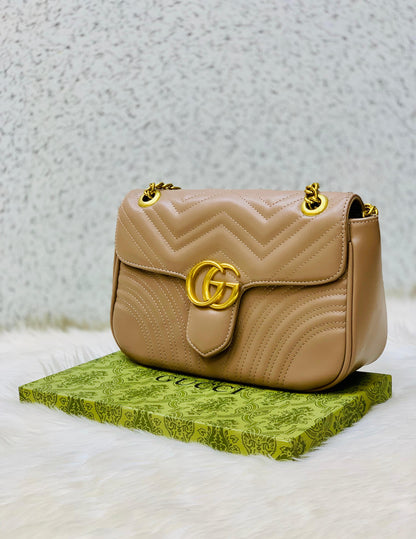 GUCCI Marmont – Official Model | Premium Quality with Dust Bag & Box(Beige)