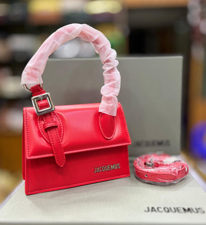 Jacquemus Le Chiquito Moyen Boucle – Luxury Women Bag(Red)