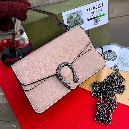 GUCCI – Women Crossbody Bag (With Long Chain)(Beige)