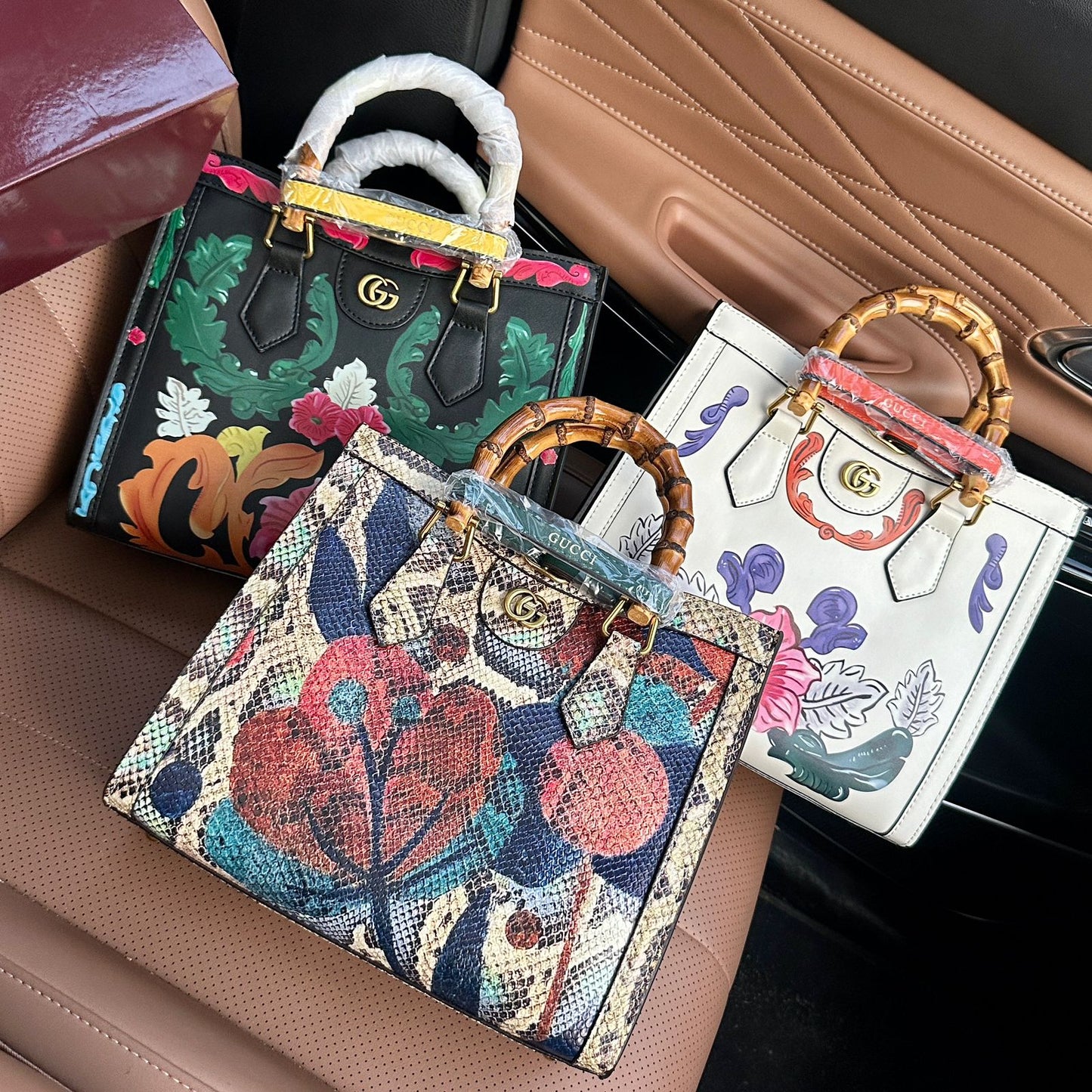 G-U-C-C-I Luxury Bamboo Handle Series Women Bag – Master Quality | (Colorful-4)