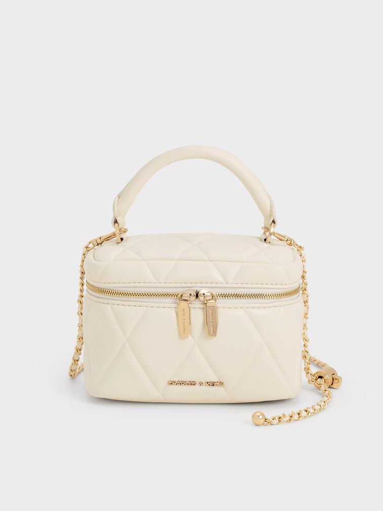 CHARLES & KEITH Crossbody – Women Bag with Long Chain (Black)