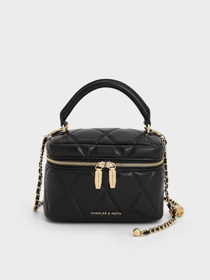 CHARLES & KEITH Crossbody – Women Bag with Long Chain (Black)