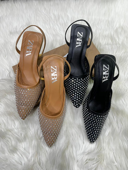ZARA NEW ARRIVAL – Women Stone Heel (Black)